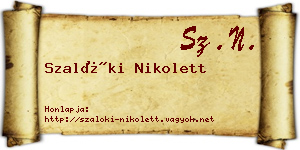 Szalóki Nikolett névjegykártya