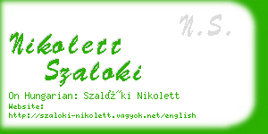 nikolett szaloki business card